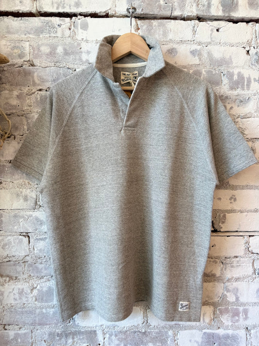 Kepani Raffy Pique Knit Polo Shirt - Lt Gray Gray