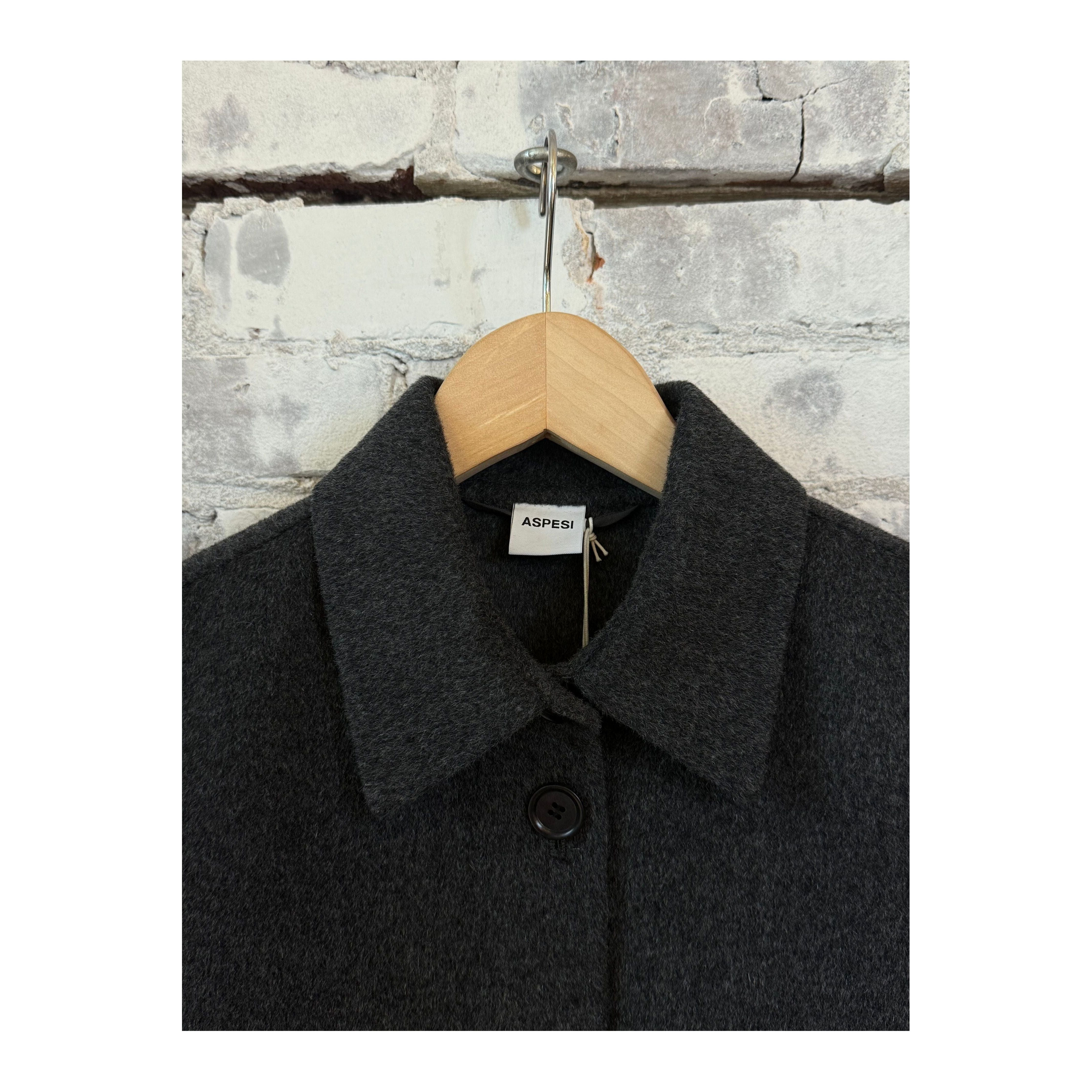 Double Faced Wool Shirt Jacket - Charcoal | DUNE + SALT
