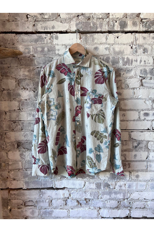 Paul Hawaiian Print Cotton Shirt - Sand - DUNE + SALT