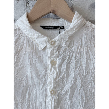 Washed Cotton Crinkle Classic Shirt – White - DUNE + SALT