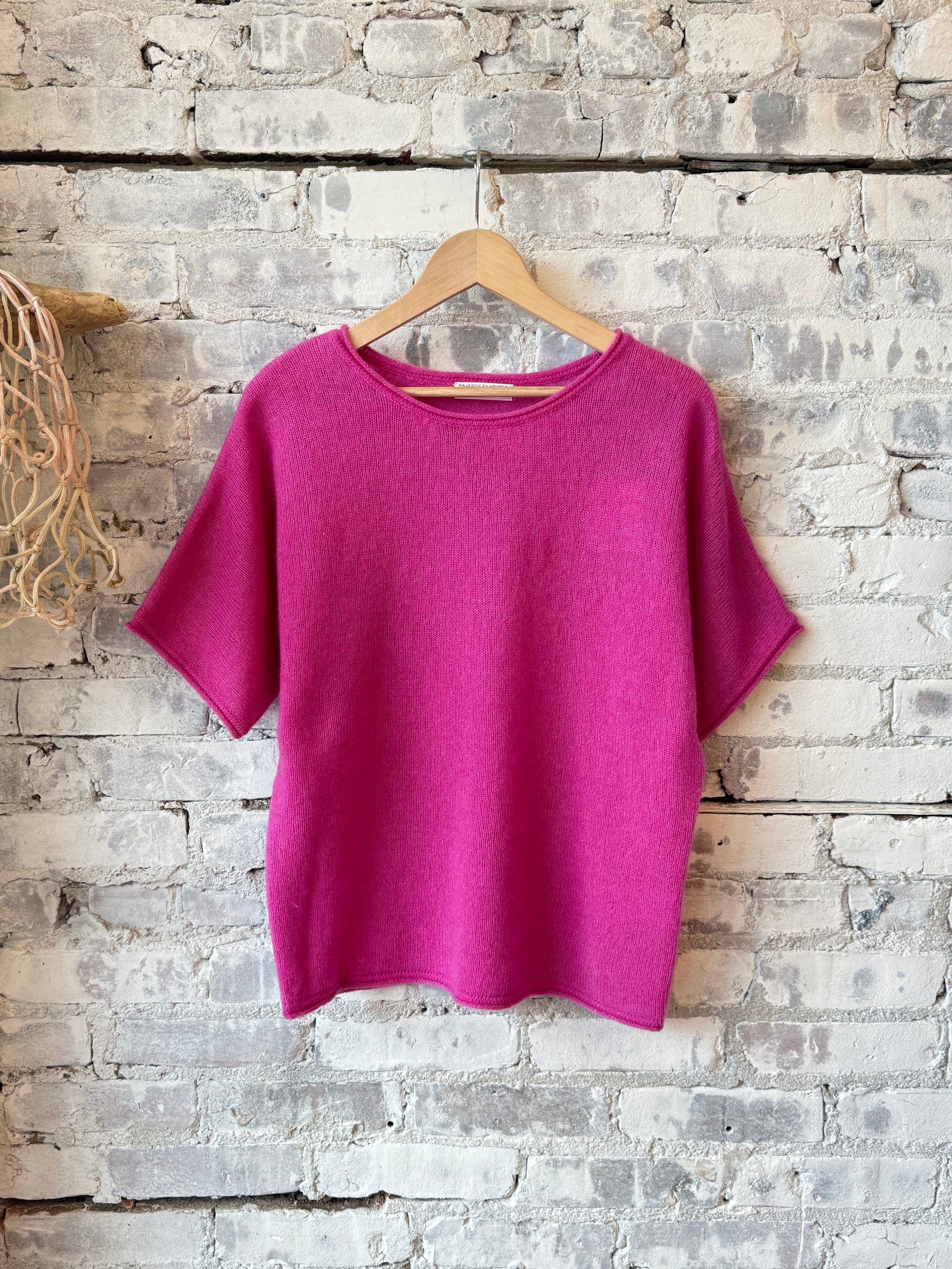 Cashmere Silk SS Crewneck - Buganvillia - DUNE + SALT