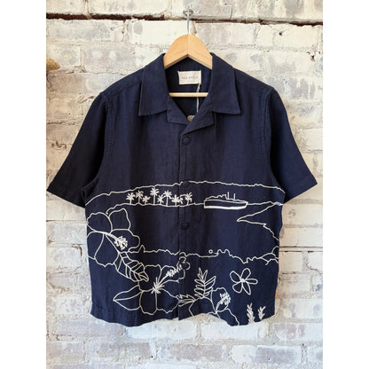 Veloso Landscape Shirt - Navy - DUNE + SALT