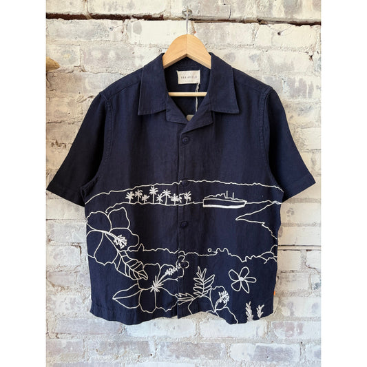 Veloso Landscape Shirt - Navy - DUNE + SALT