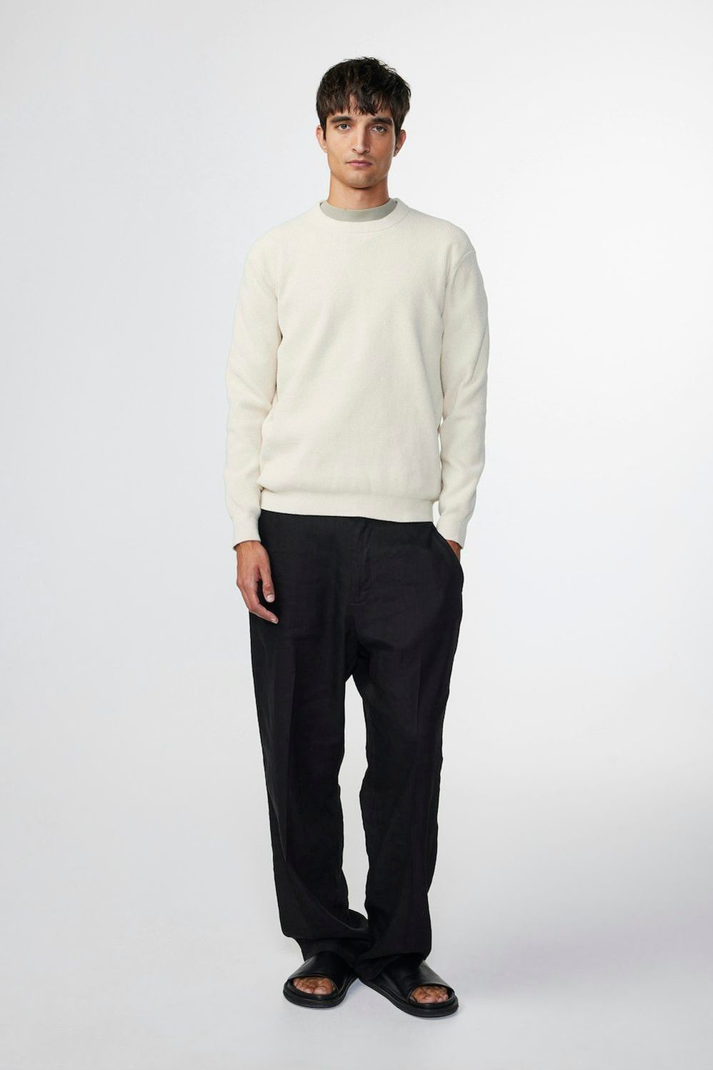 Danny Lightweight Sweater - Ecru - DUNE + SALT