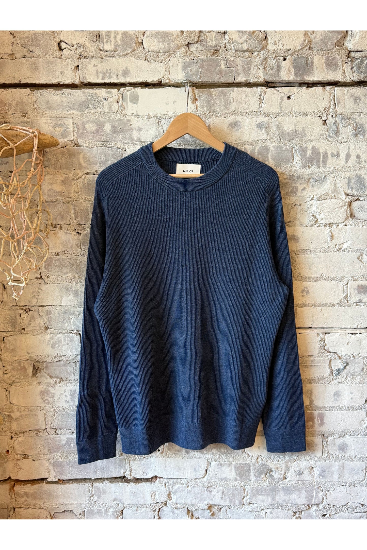 Kevin Ribbed Organic Cotton Sweater - Denim - DUNE + SALT
