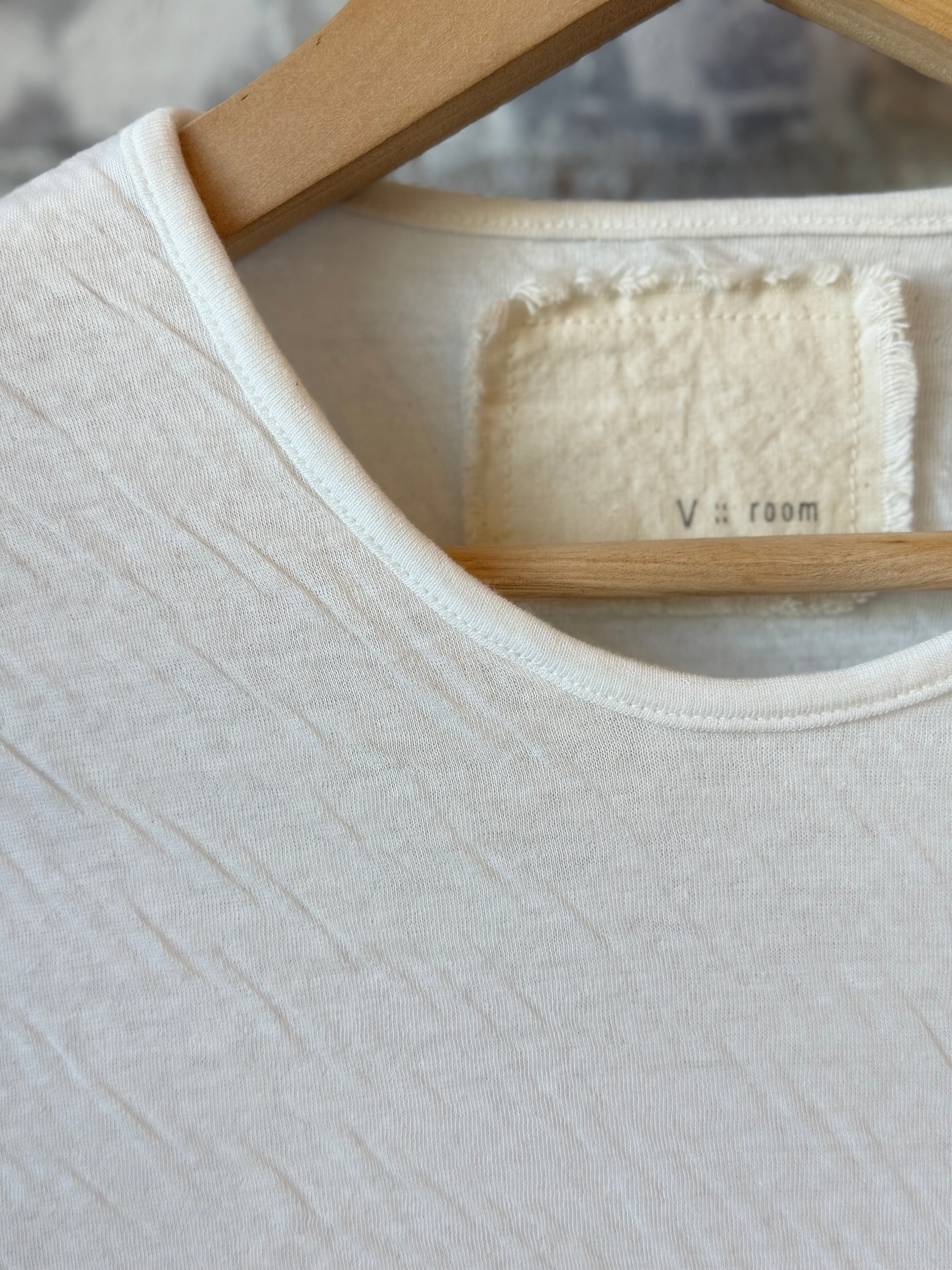 V::Room LS High-Soft Double-Face Crew - White Gray