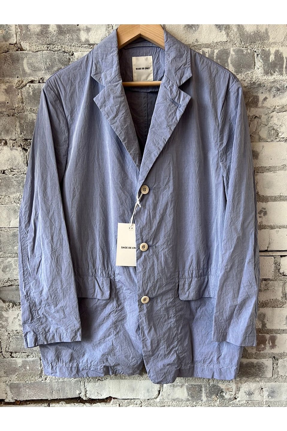 Cotton Typewriter Coverall Jacket - Saxe - DUNE + SALT