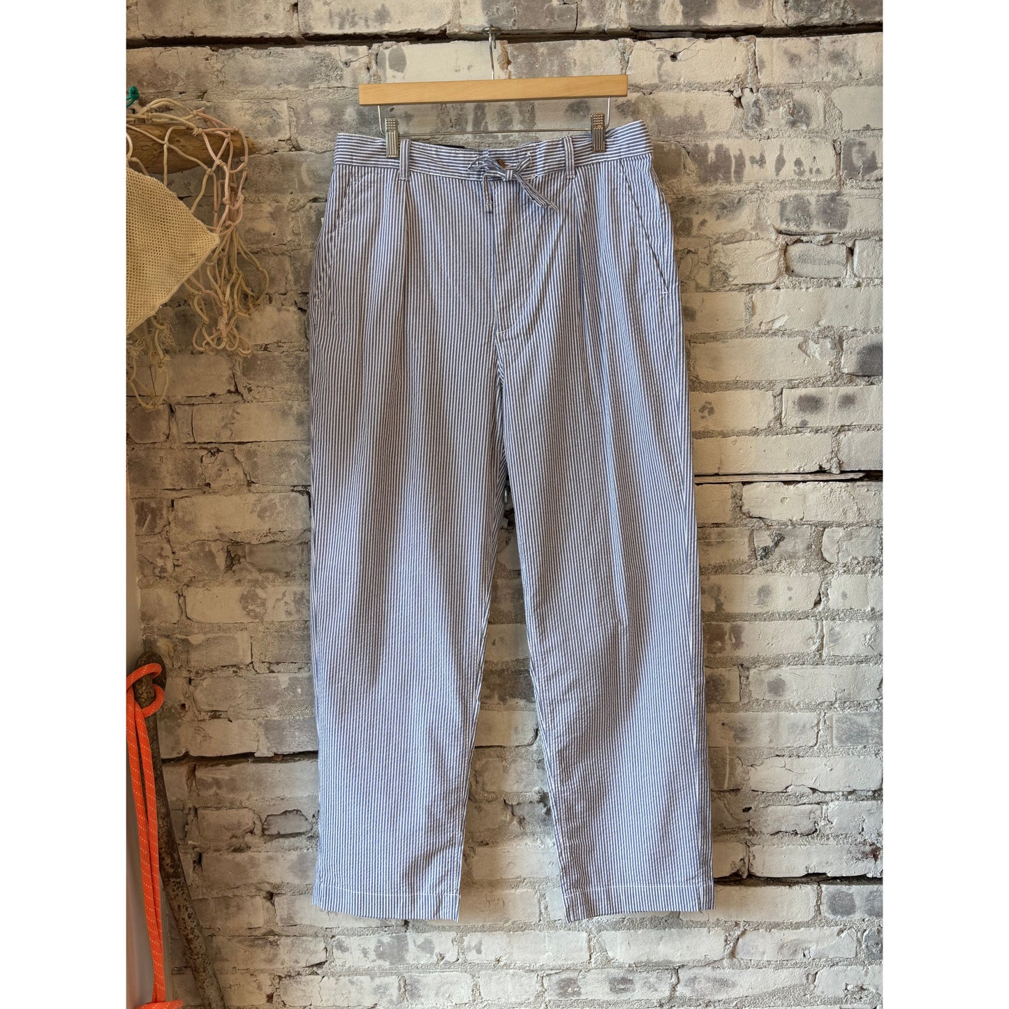 Seersucker Prepster Easy Pant - Blue/White - DUNE + SALT