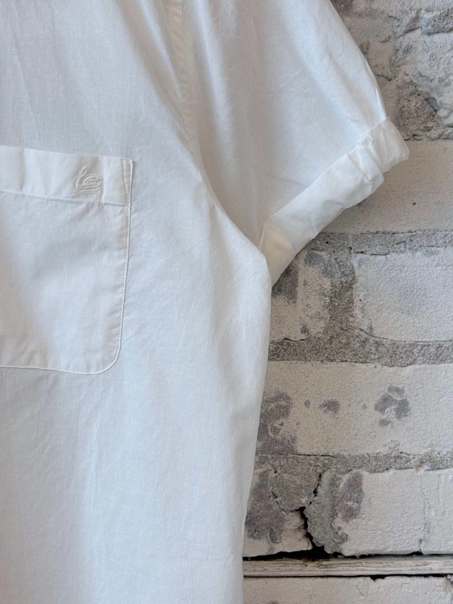 Lightweight Cotton Poplin Women's Shirt with Rolled-Up Sleeves - White - DUNE + SALT