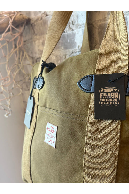 Tin Cloth Zipper Tote Bag - Dark Tan - DUNE + SALT