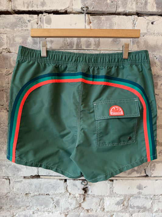 Sundek Taffeta Semi-Elastic Waist Boardshort - Camo Green Dark Slate Gray