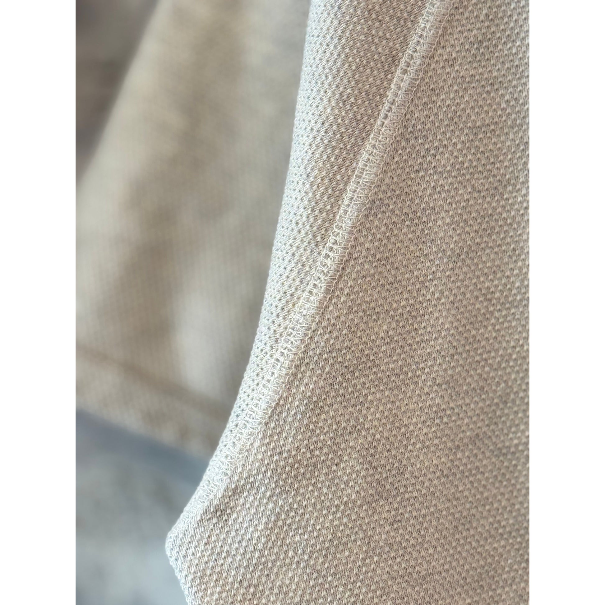 Kepani Raffy Pique Knit Polo Shirt - Oatmeal Rosy Brown