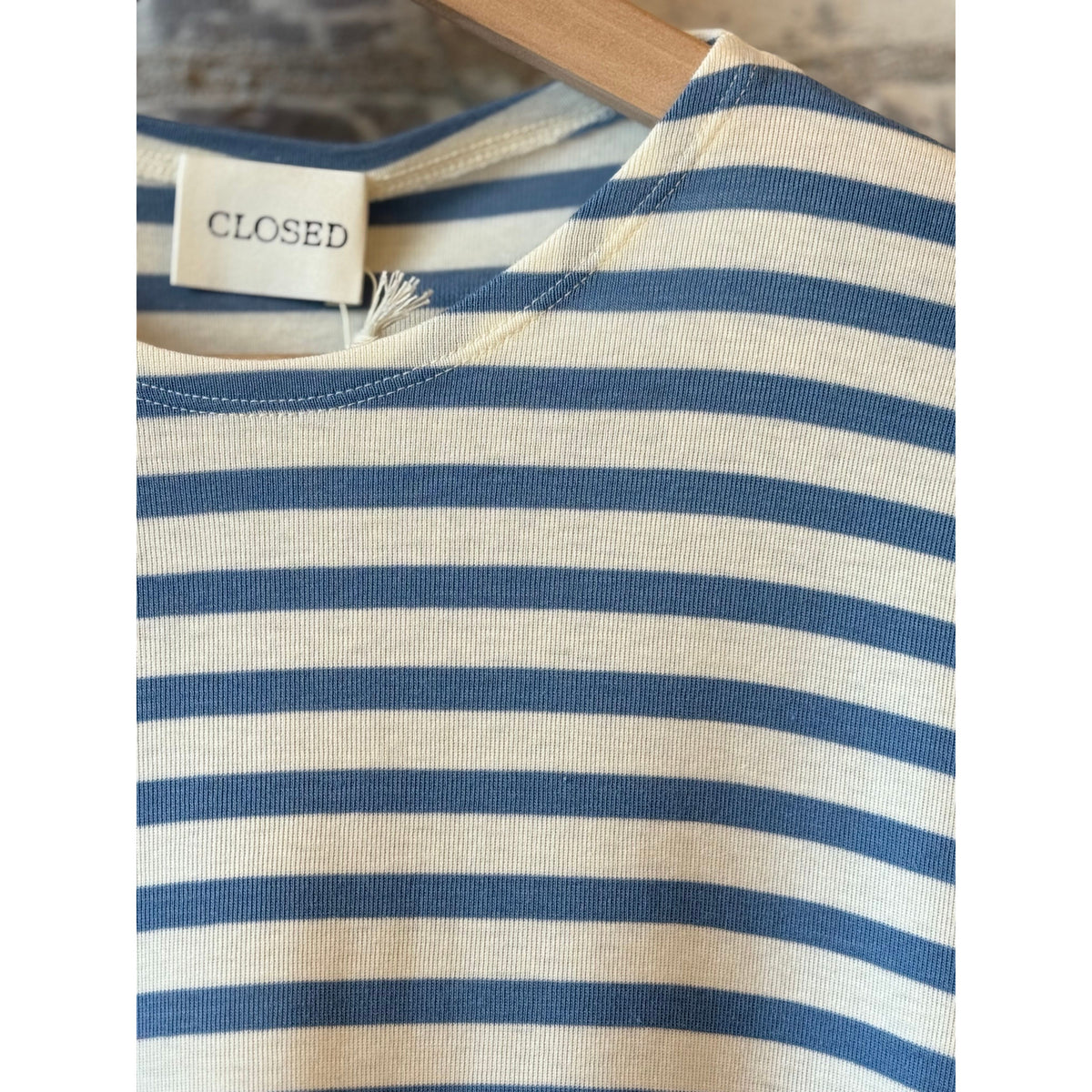 Closed Women's Striped Longsleeve – Stone Blue Gray