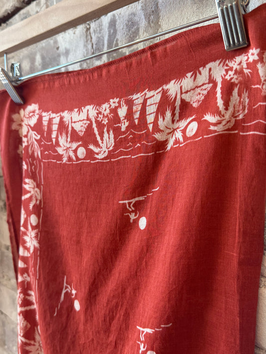 Hartford Women's Bandana Surfer Woven Scarf - Red Brown