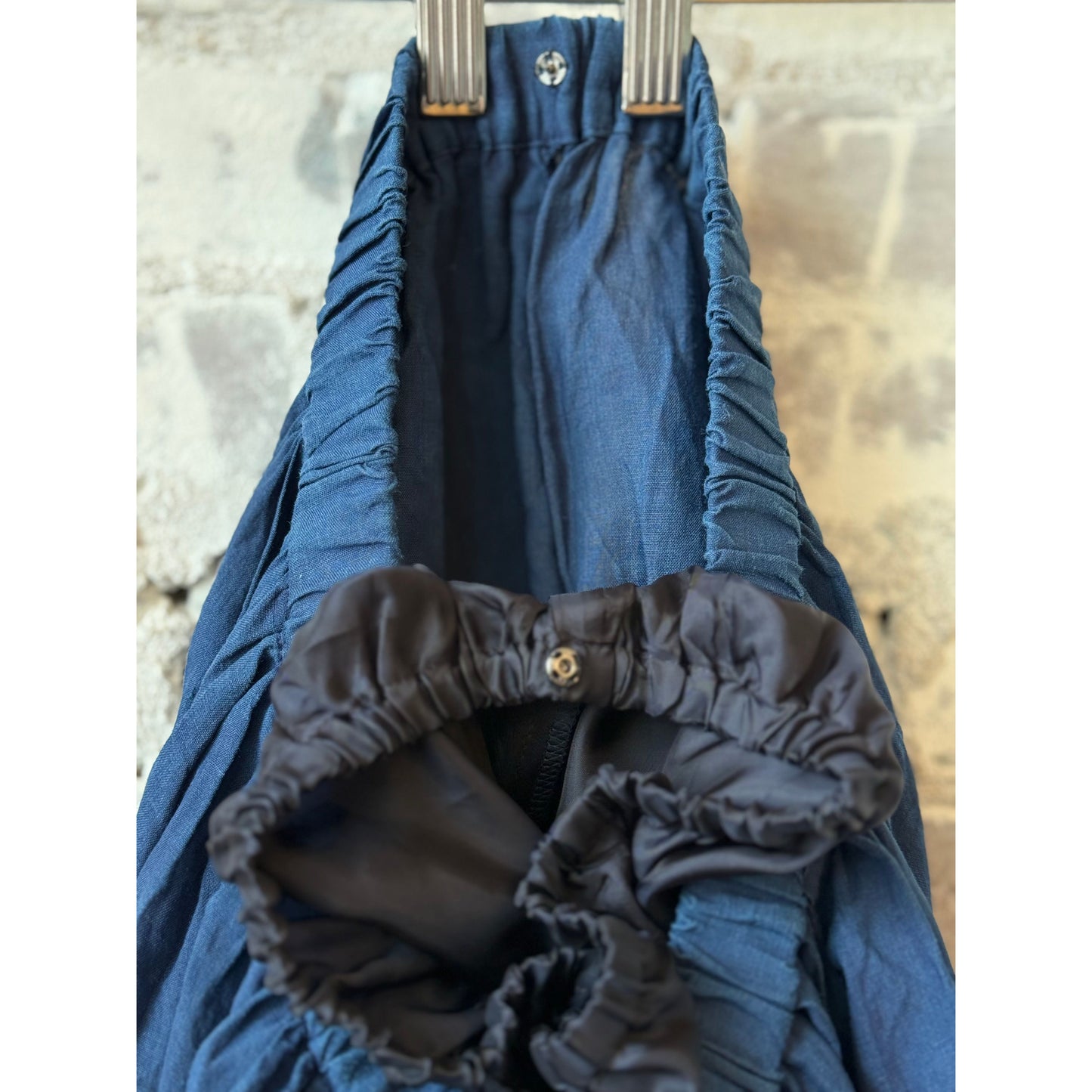 Ramie Tencel Willow Dye Skirt with Cupro Underskirt - DUNE + SALT