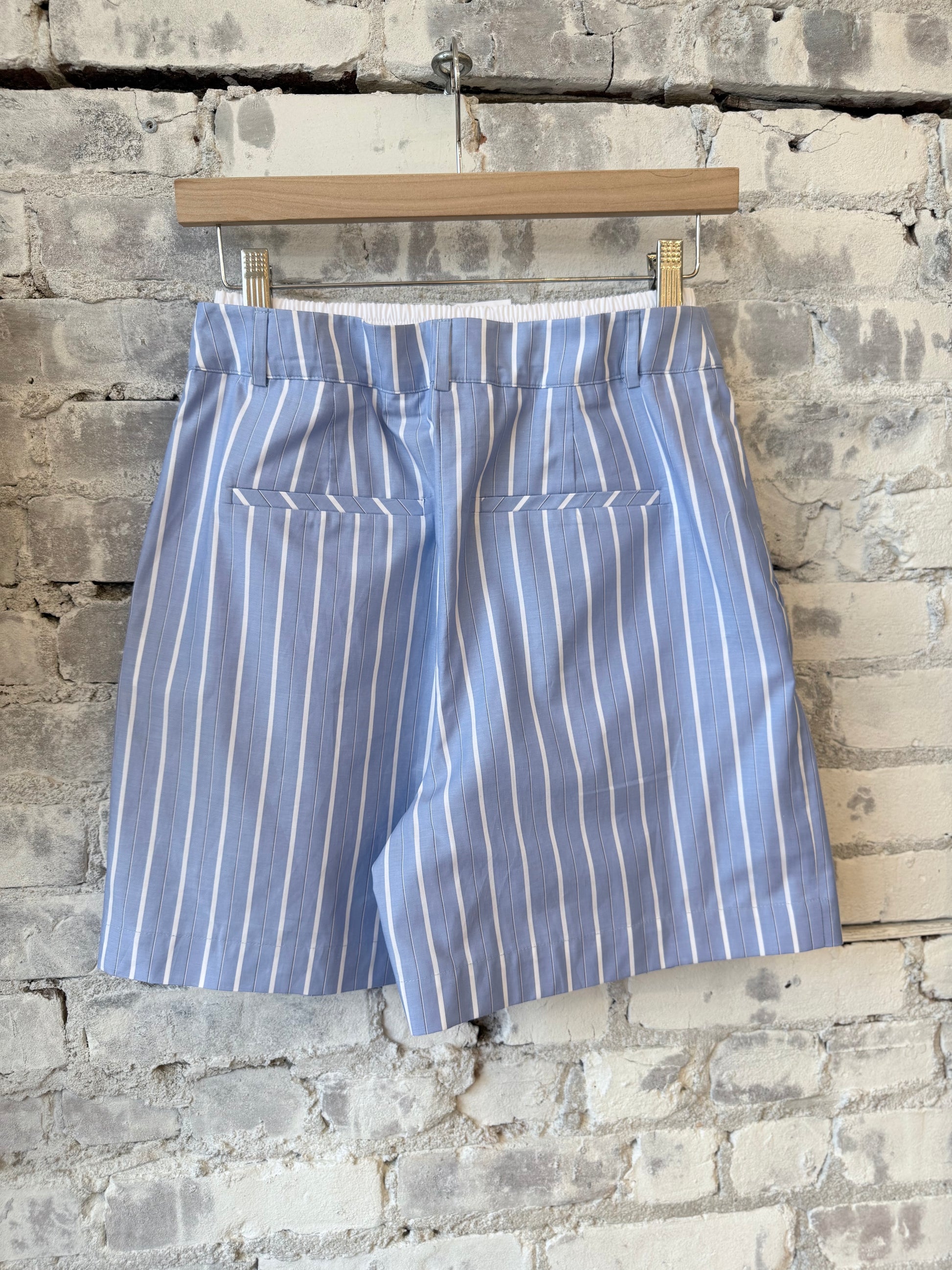 Soulmate Twill Shorts - Blue White Stripe - DUNE + SALT