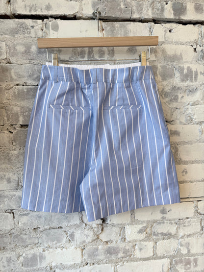 Soulmate Twill Shorts - Blue White Stripe - DUNE + SALT