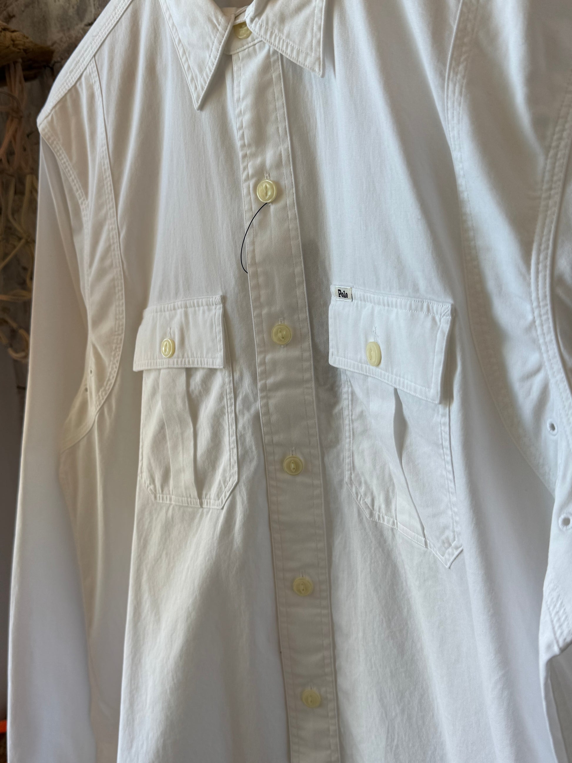 Classic Fit Sateen Workshirt - White - DUNE + SALT
