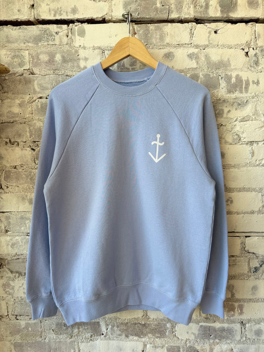 Cunha Logo Crewneck - Wind Blue/Pale Blue - DUNE + SALT