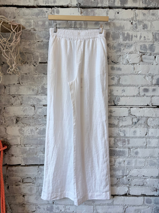 Closed Women's Winona Wide Linen Pants – White Dark Gray