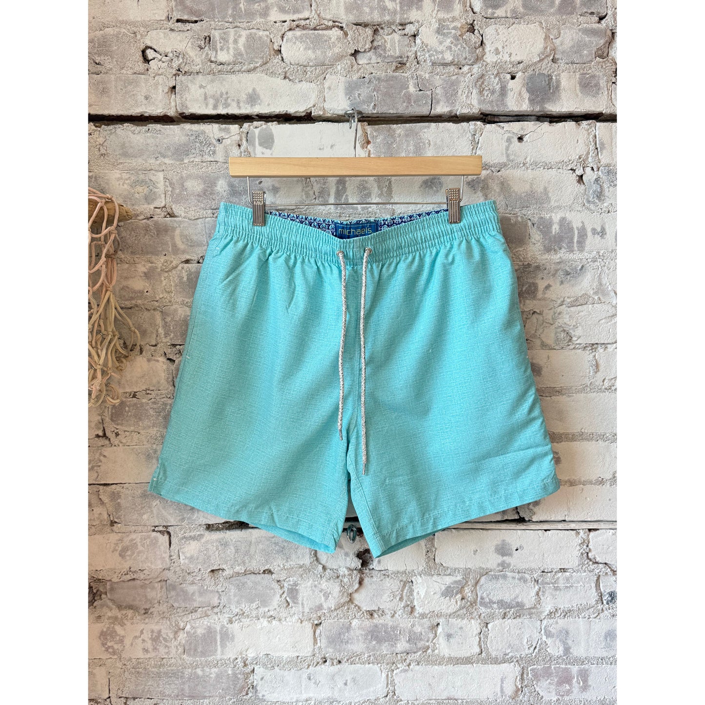 Cyclist Liner Swim Trunks - Solid Linen Aqua - DUNE + SALT