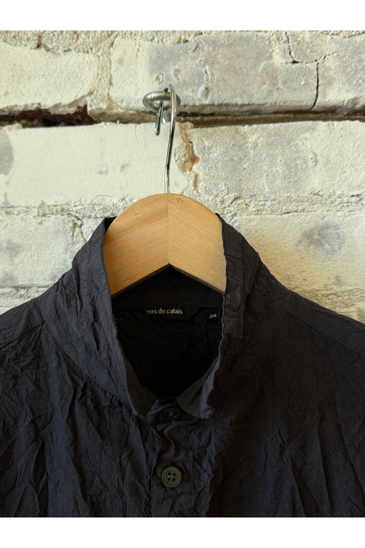 Cotton Typewriter Blouse - Charcoal - DUNE + SALT