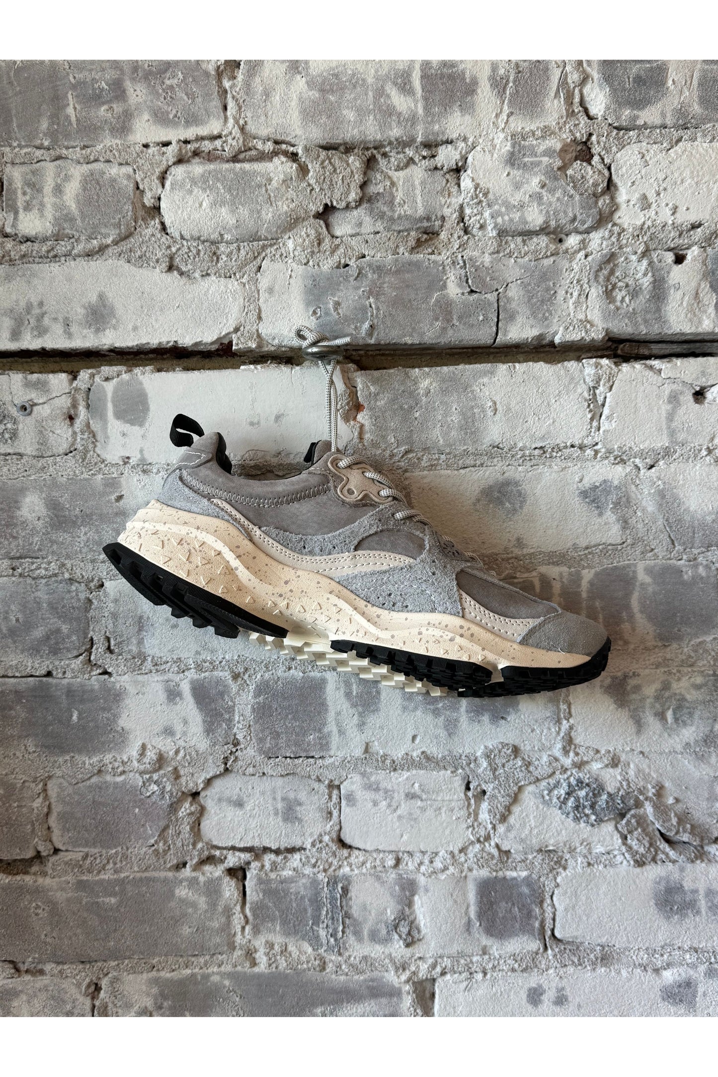 Wave Men's Hairy Velour Sneaker - Gray/White - DUNE + SALT