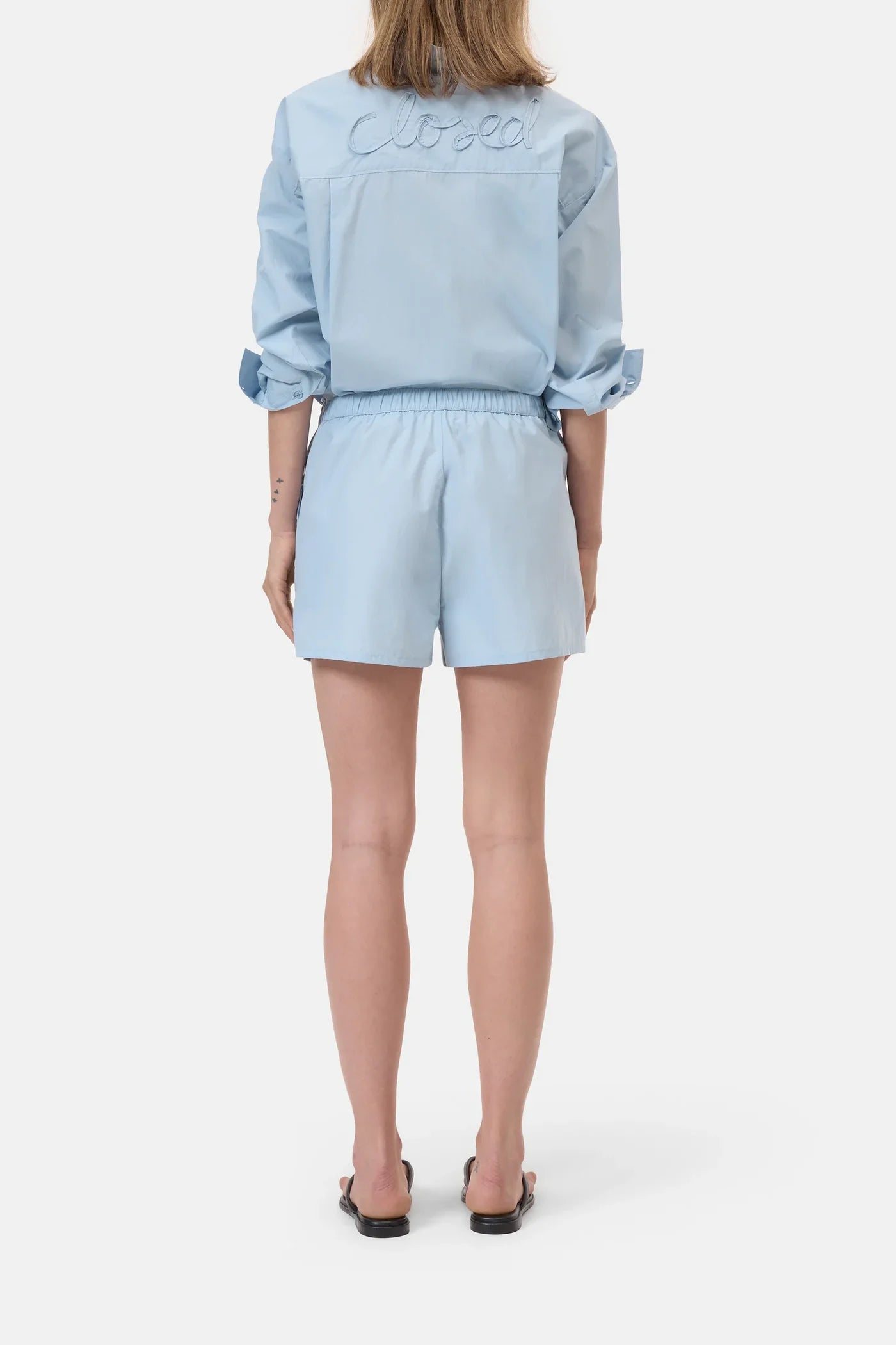 Closed Women's Relaxed Cotton Shorts – Dove Blue White Smoke