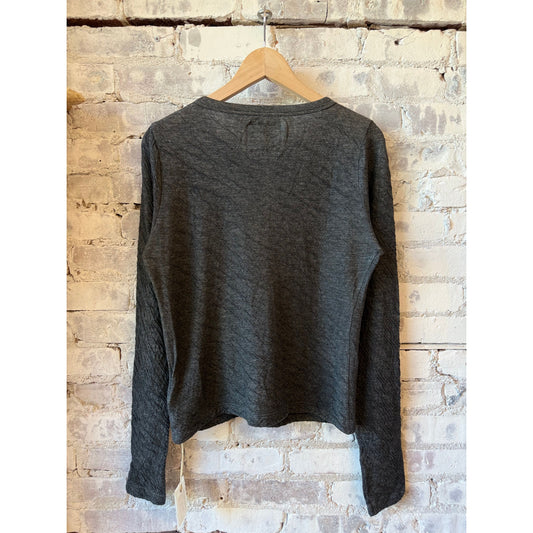 V::Room Melange Double-Face Cardigan - Heather Charcoal Dark Slate Gray