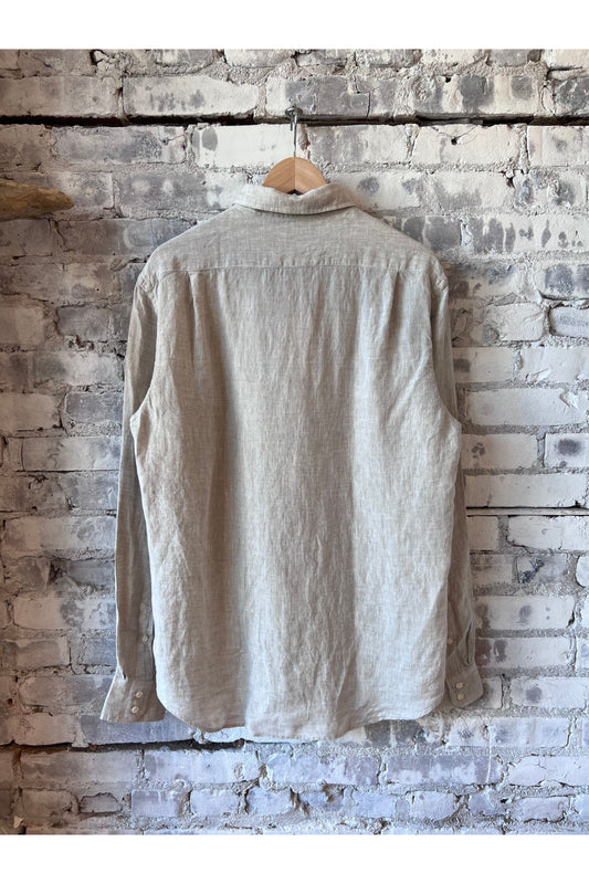 Paul Linen Chambray Shirt - Sand - DUNE + SALT