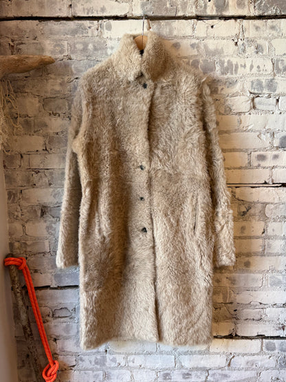 Utzon Junna Shearling Jacket - Silver Mink Dark Gray