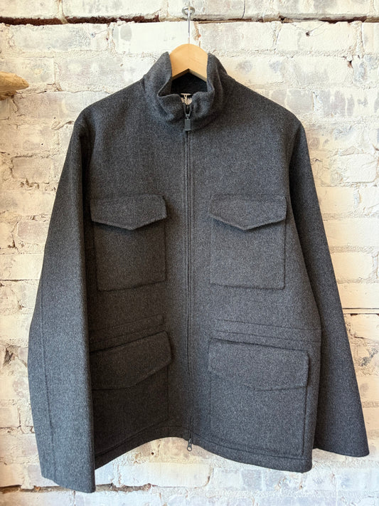 Nelson Double Wool Field Jacket - Charcoal