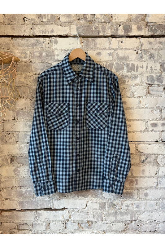Wells Gingham Workwear Shirt - Indigo - DUNE + SALT