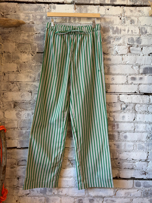LMND Cala Striped Drawstring Pants - Green Hills/White/Navy Slate Gray