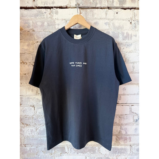 "Good Times and Tan Lines" Organic Cotton T-Shirt - Magma Black - DUNE + SALT