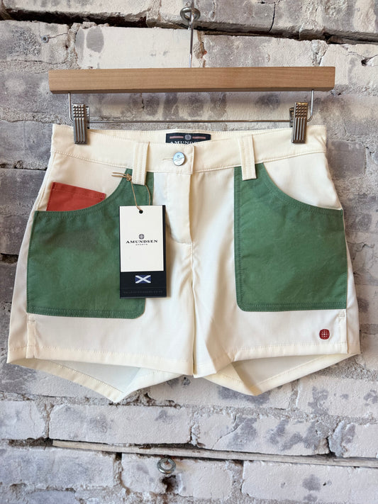 Women's 5incher Field Shorts - Offwhite/Willow Green - DUNE + SALT