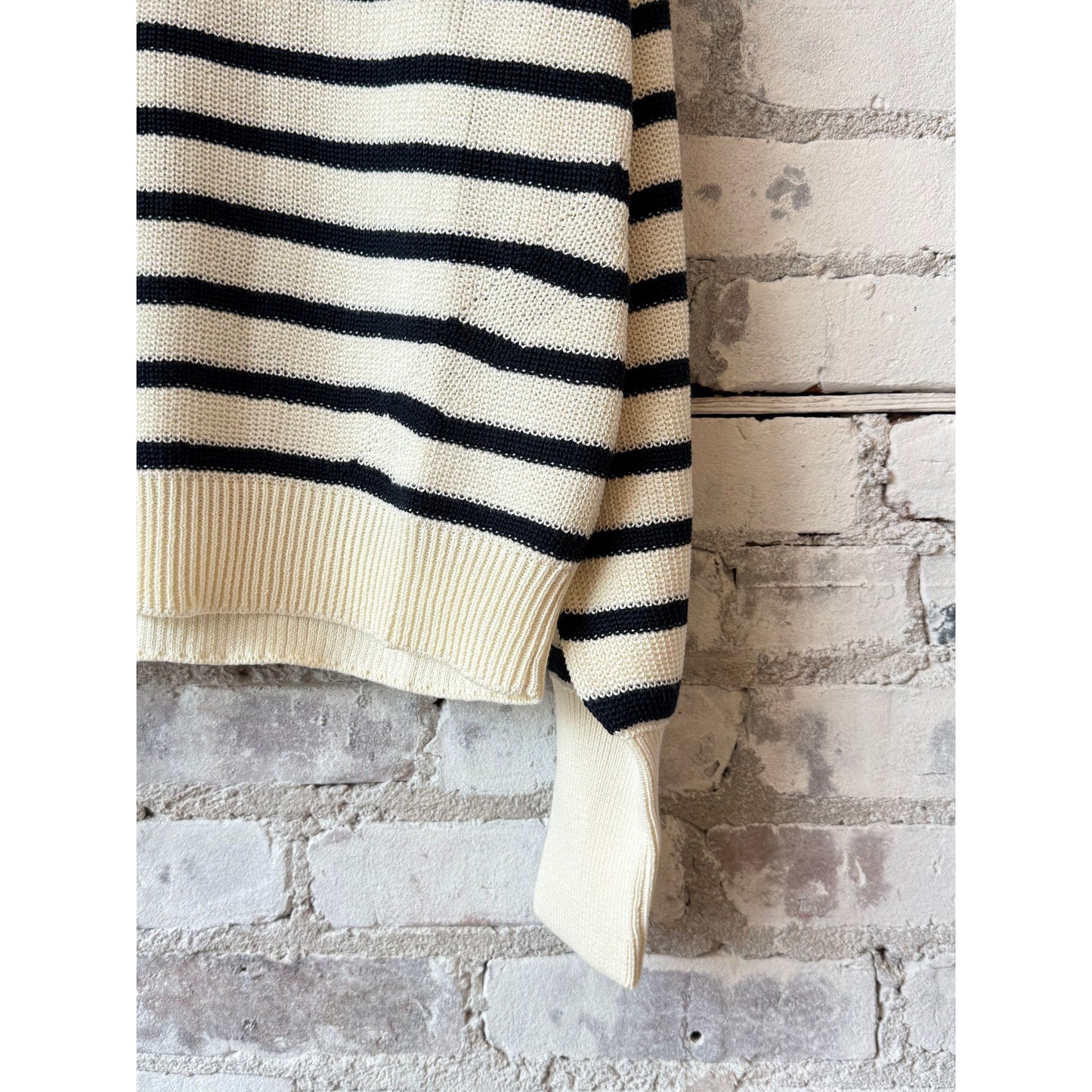 Layla Stripe Sweater - Ivory/Navy - DUNE + SALT