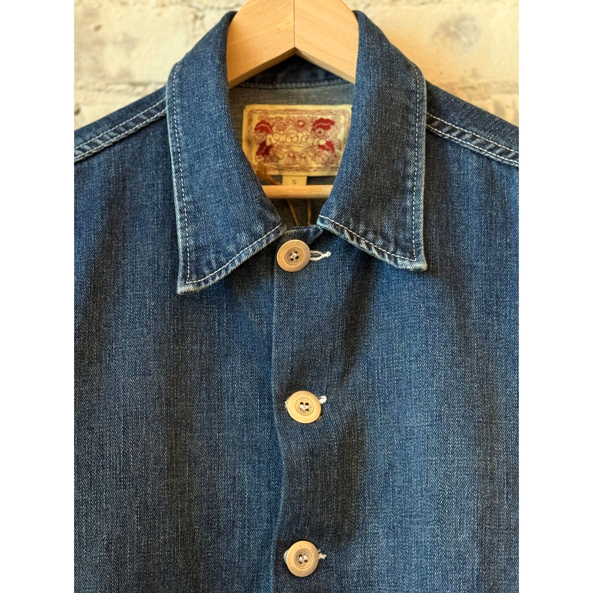 MONOSTERO Sunflower Fields Denim Jacket - Mid Rinse Dark Slate Gray