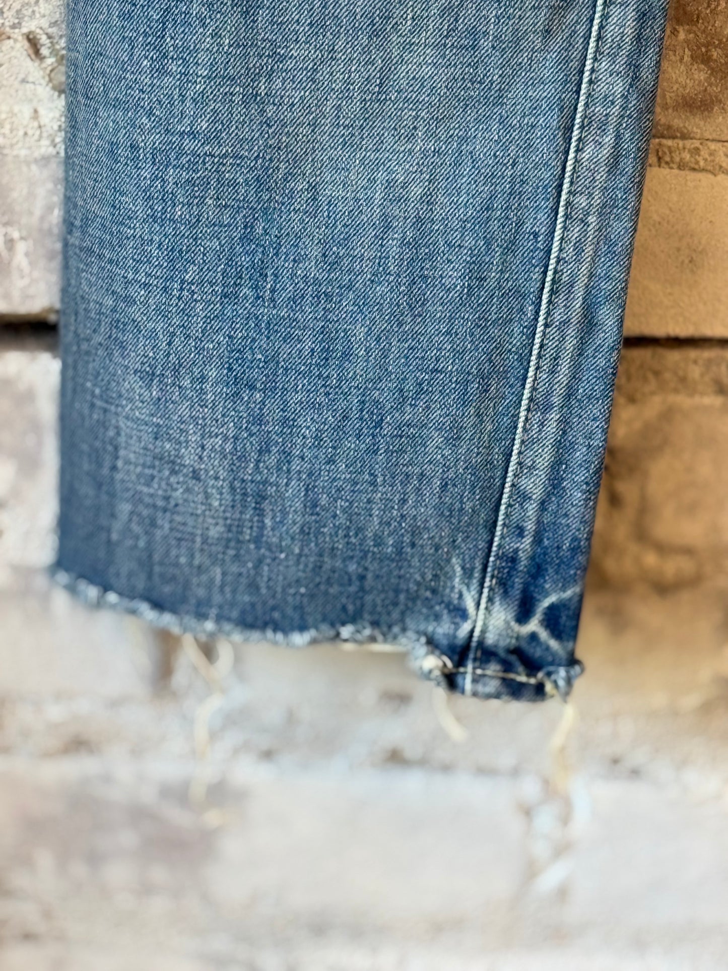 13.5oz Selvedge Denim Used Ankle Cut - Medium Distress - DUNE + SALT