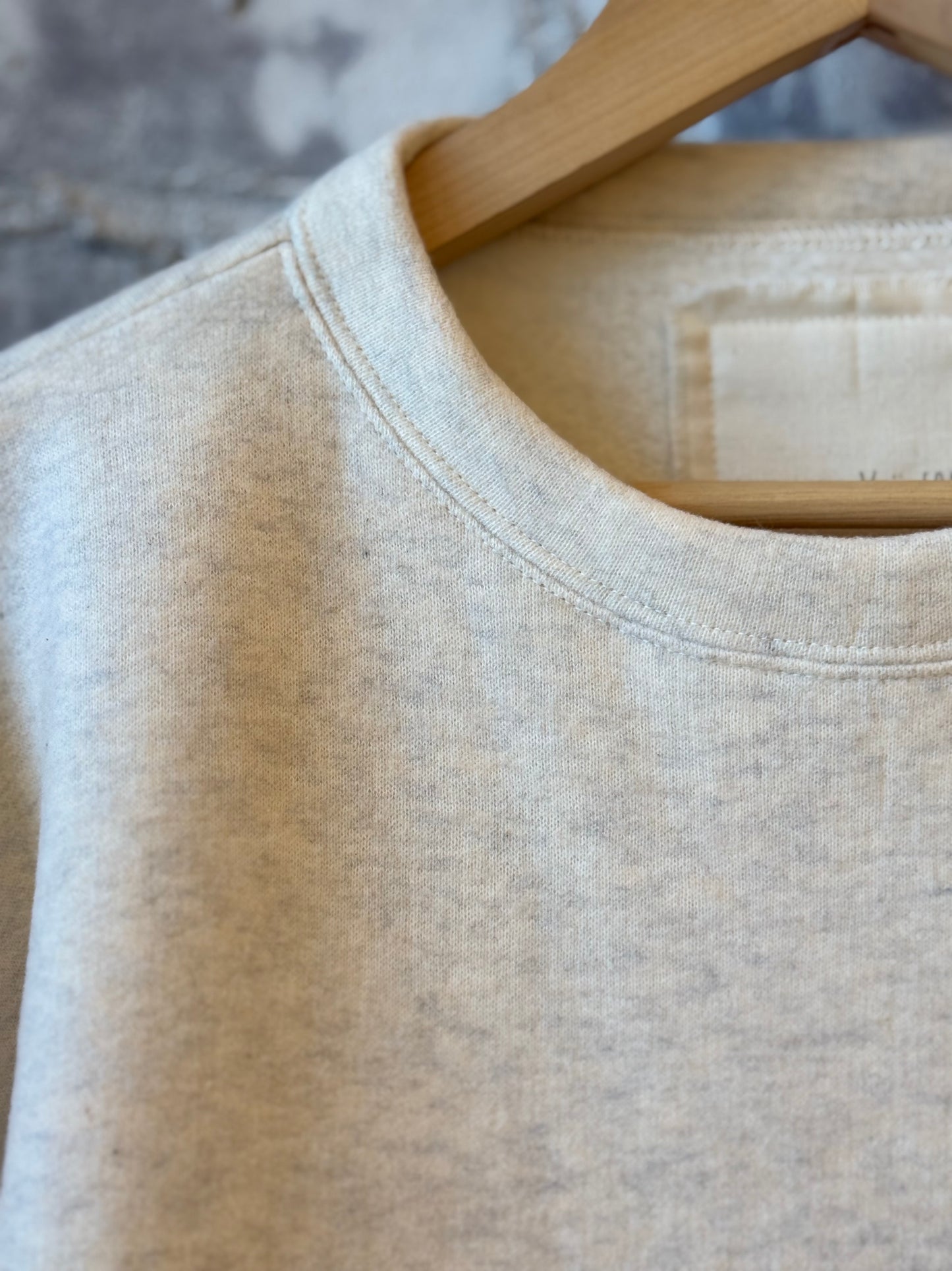 V::Room Cotton Tencel Brushed Fleece Oversized LS Crew - Oatmeal Gray