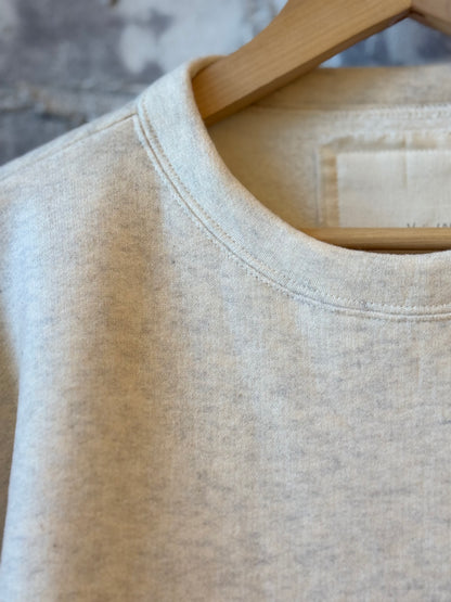 V::Room Cotton Tencel Brushed Fleece Oversized LS Crew - Oatmeal Gray