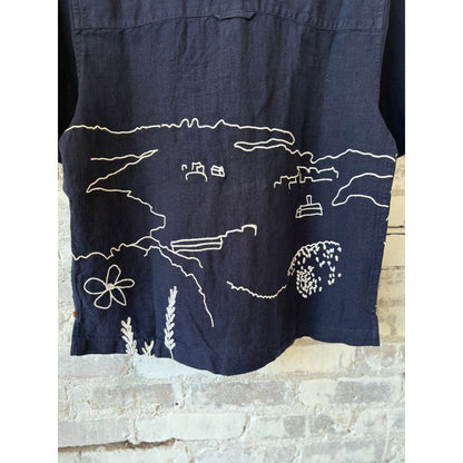 Veloso Landscape Shirt - Navy - DUNE + SALT