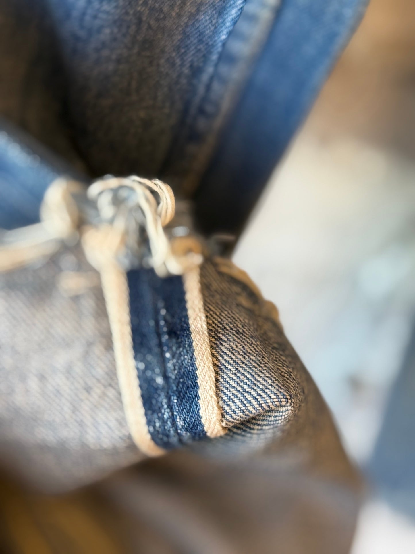 13.5oz Selvedge Denim Narrow Straight Cut - Dark Distress - DUNE + SALT