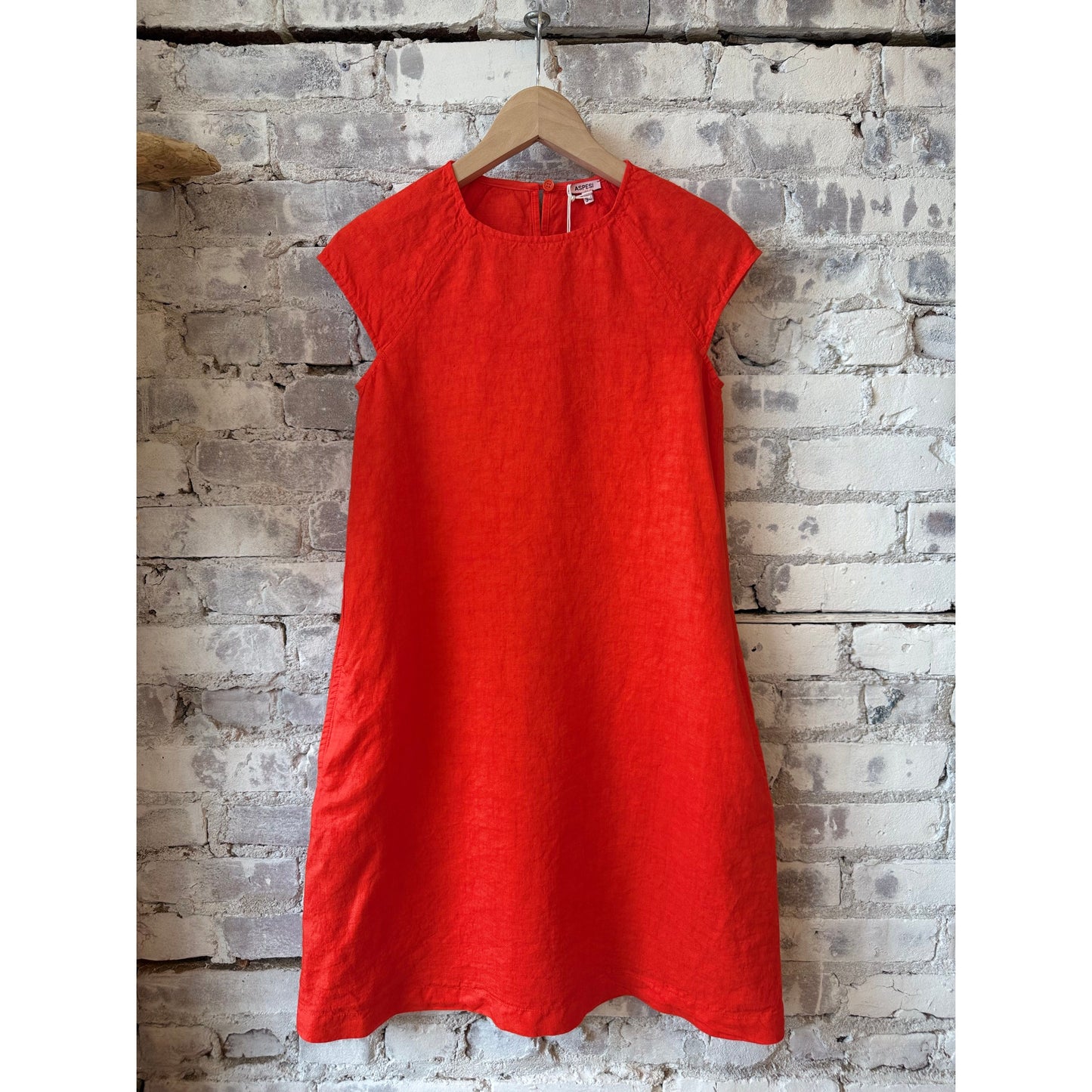 Garment-Dyed Compact Slub Linen Dress - Geranio - DUNE + SALT