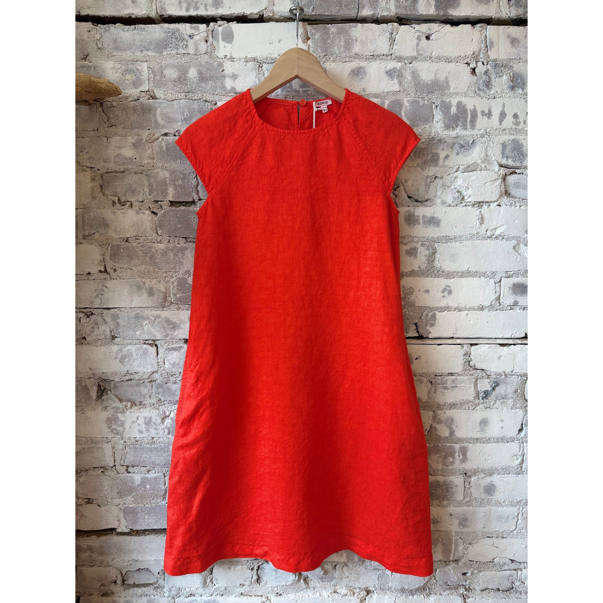 Garment-Dyed Compact Slub Linen Dress - Geranio - DUNE + SALT