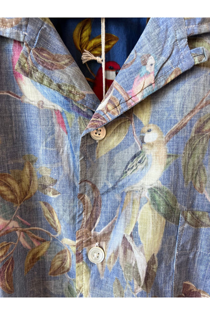 “Parrot” Palm Mc Shirt - Blue - DUNE + SALT