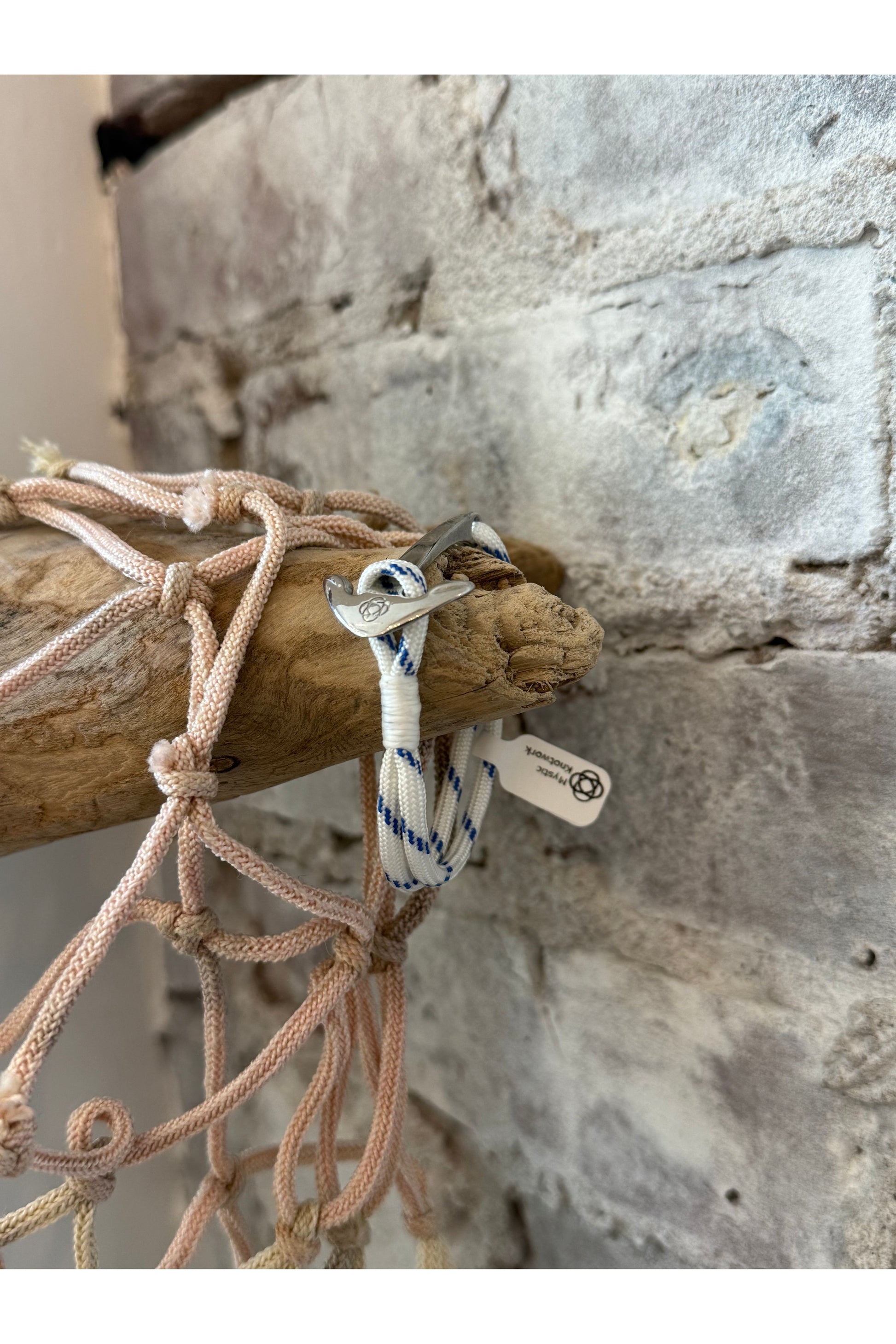 Blue Stripe Nautical Stainless Steel Anchor Bracelet - DUNE + SALT