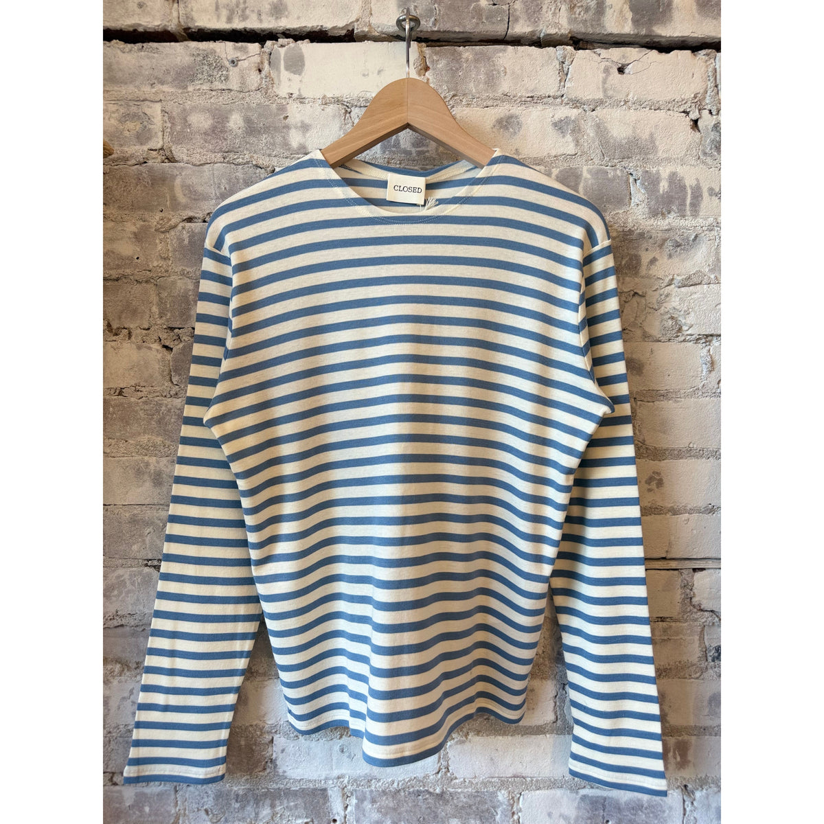 Closed Women's Striped Longsleeve – Stone Blue Dark Gray