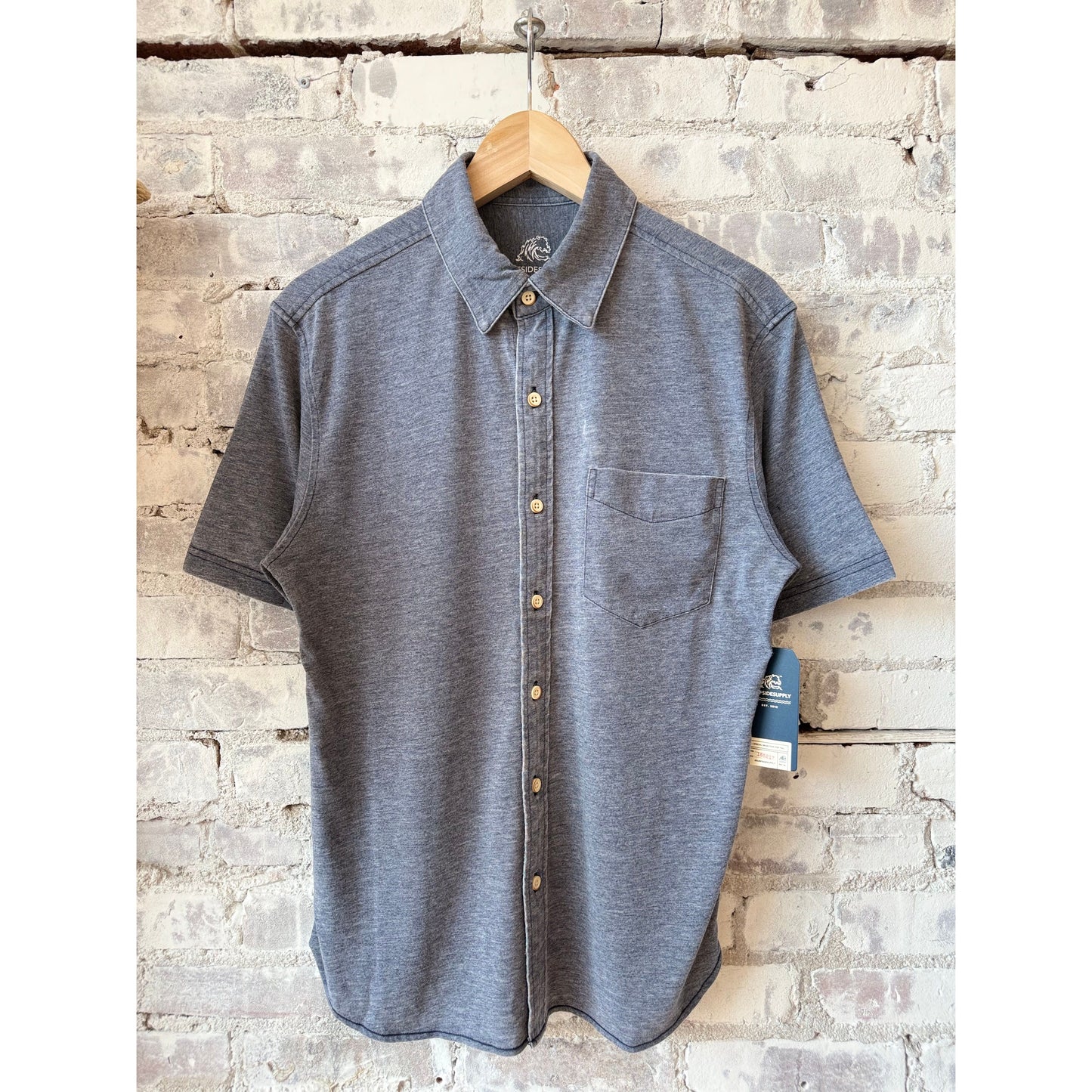 Tony Burnout Knit Shirt - Navy Blazer - DUNE + SALT