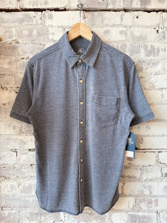 Tony Burnout Knit Shirt - Navy Blazer - DUNE + SALT